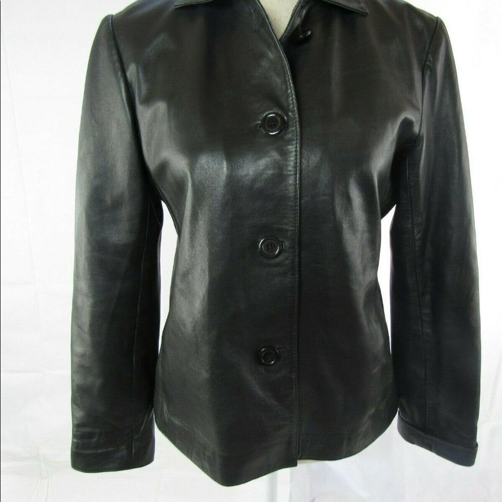 Vintage Frye women's leather button up coat size medium